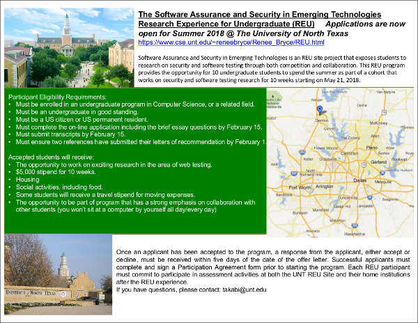 Software Assurance and Security in Emerging Technologies REU